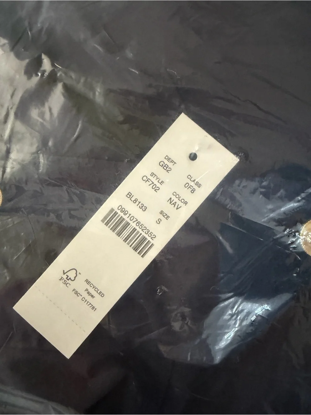 J Crew: Perfect Raincoat Navy Long Raincoat with Gold Hardware